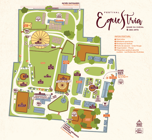 Téléchargez le plan du Village Equestria 2026 Cliquez sur le plan pour l'agrandir et voir la liste des exposants !